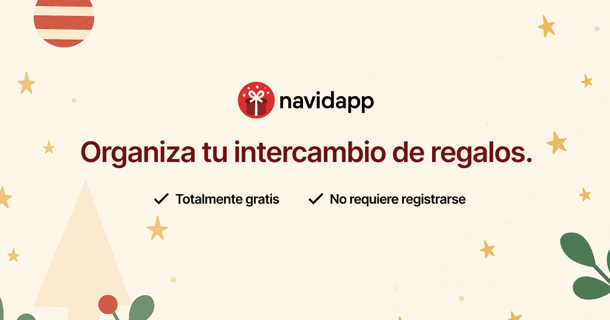 Navidapp landing page: organize your gift exchange